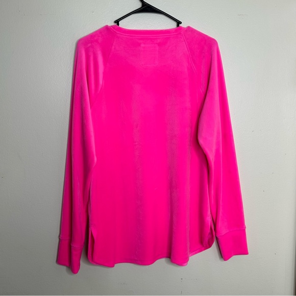 Lilly Pulitzer Luxletic Blythe Velour Pullover Sweater Pink size Large - Picture 7 of 7